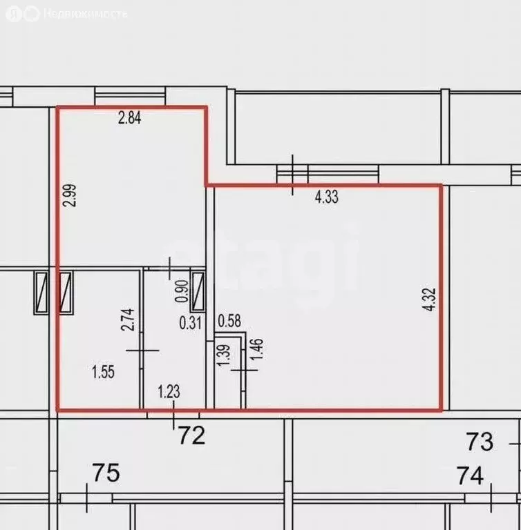 1-комнатная квартира: Барнаул, улица 65 лет Победы, 45 (34.2 м) - Фото 1