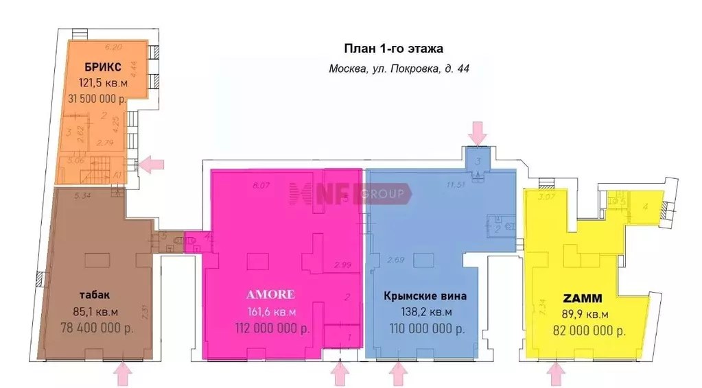 Торговая площадь в Москва ул. Покровка, 44 (162 м) - Фото 1