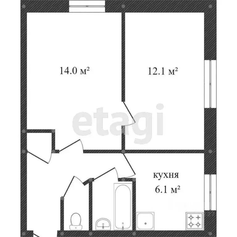 2-к кв. Тюменская область, Ишим ул. Шаронова (39.9 м) - Фото 1