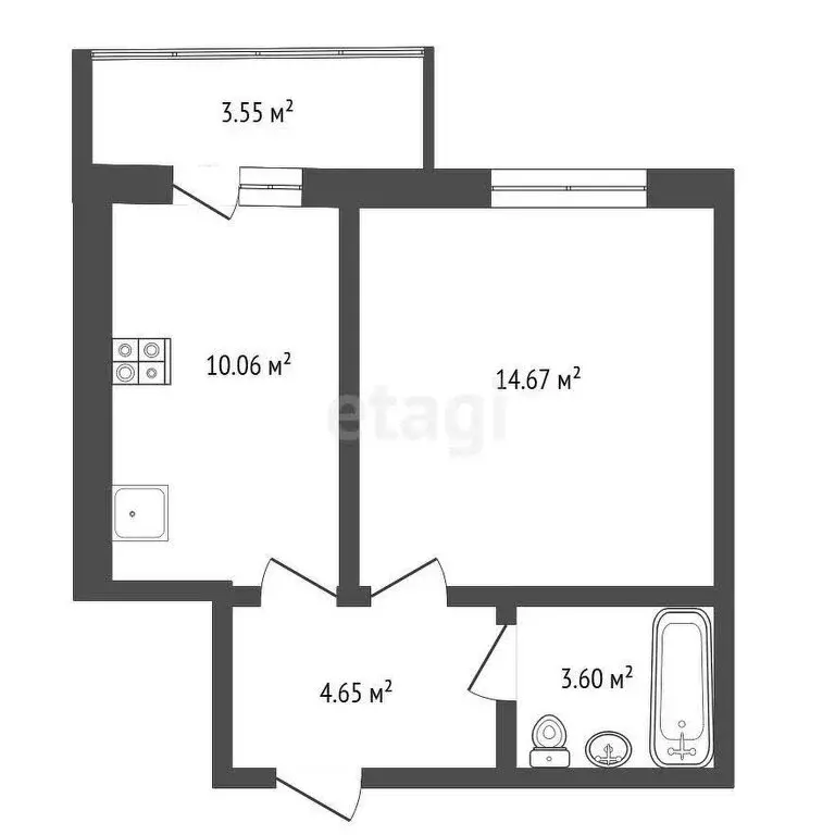 1-комнатная квартира: Тамбов, Проектный проезд, 3 (33 м) - Фото 0