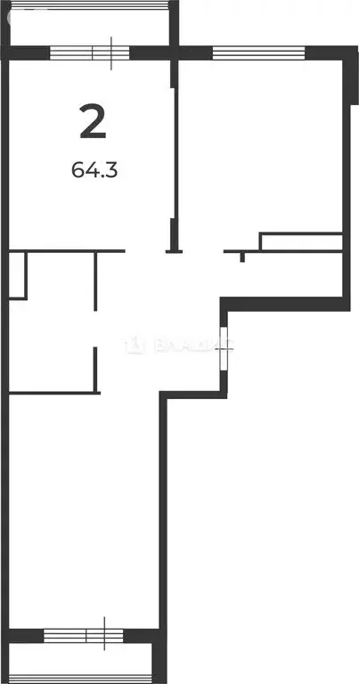 2-комнатная квартира: Троицк, улица Академика Дыхне, 16 (64.3 м) - Фото 1