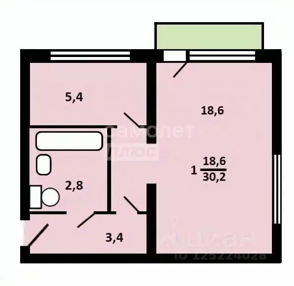 1-к кв. Москва 1-я Владимирская ул., 18К2 (30.2 м) - Фото 1