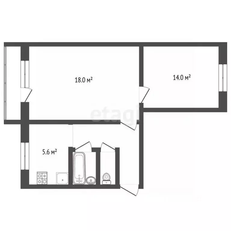 2-к кв. Челябинская область, Челябинск ул. Труда, 5 (43.8 м) - Фото 1