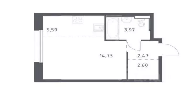 1-к кв. Татарстан, Казань ул. Салиха Батыева, 15 (35.4 м) - Фото 2