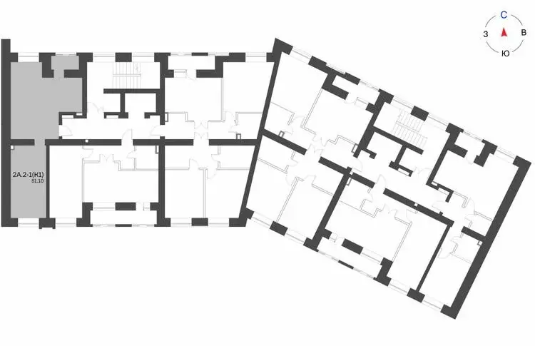 2-комнатная квартира: Нижнекамск, 15-й микрорайон, ЖК Калина (51.1 м) - Фото 1