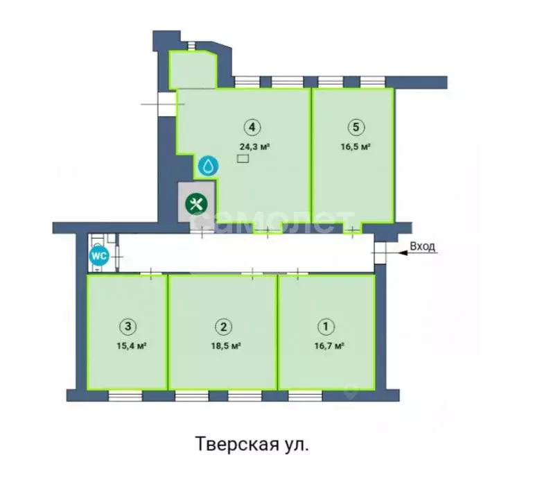 Офис в Москва Тверская ул., 12С7 (19 м) - Фото 2