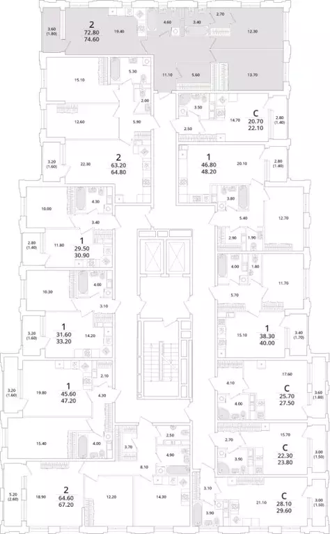 2-к кв. Санкт-Петербург Планерная ул., 99 (74.2 м) - Фото 1