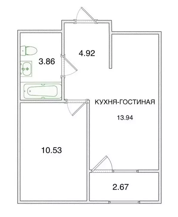 1-комнатная квартира: Новосаратовка, улица Первых, 4к7 (33.25 м) - Фото 0