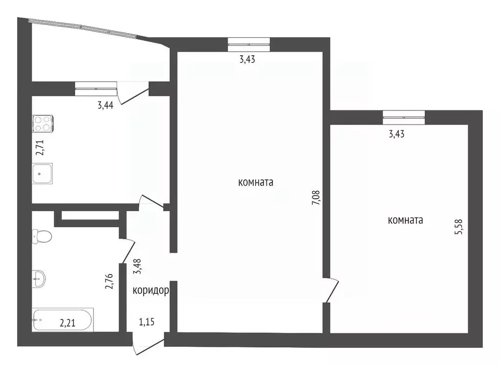 2-к кв. Тюменская область, Тюмень Кремлевская ул., 110к1 (63.0 м) - Фото 1