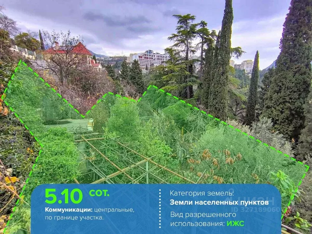 Участок в Крым, Ялта муниципальный округ, Гурзуф пгт ул. Ленинградская ... - Фото 1