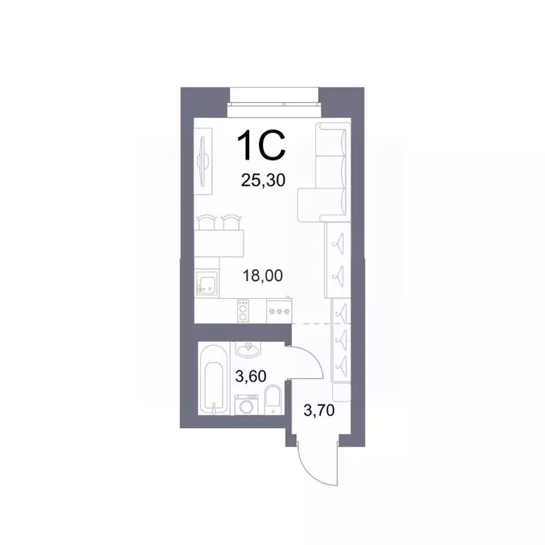 Студия Новосибирская область, Новосибирск Лемонт жилой комплекс (25.3 ... - Фото 0