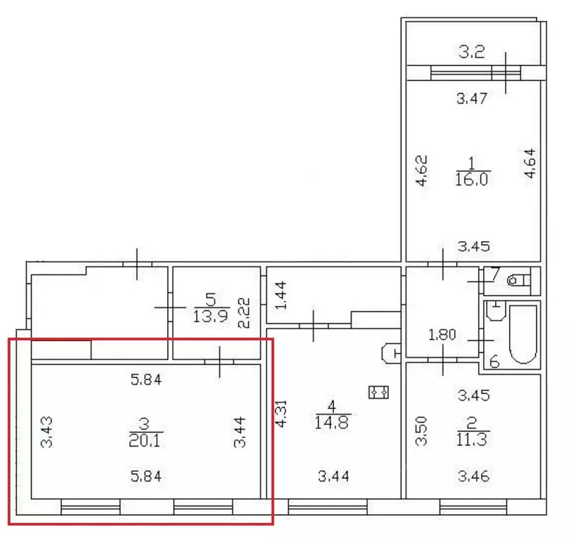 Комната Санкт-Петербург Караваевская ул., 4 (20.0 м) - Фото 2