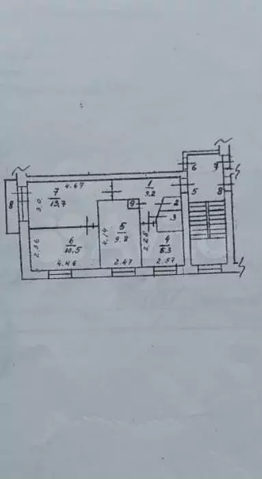 3-к. квартира, 52,5 м, 2/5 эт. - Фото 0