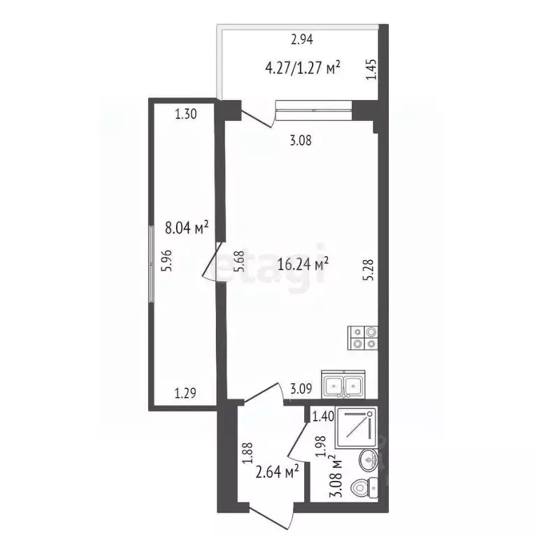 2-к кв. Севастополь ул. Пляж Омега, 8 (32.0 м) - Фото 2