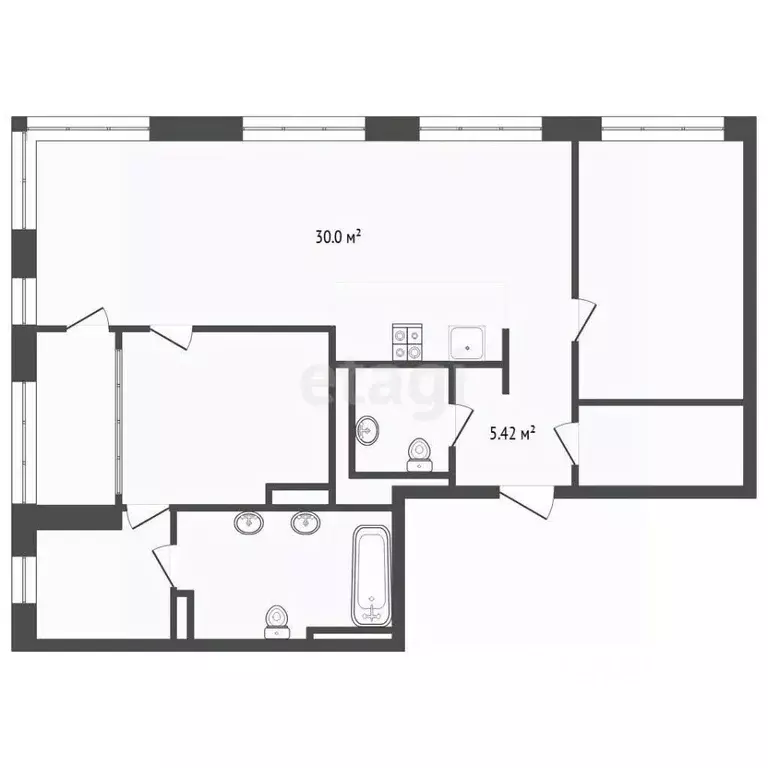 2-к кв. Тюменская область, Тюмень ул. Усиевича, 16 (88.8 м) - Фото 2