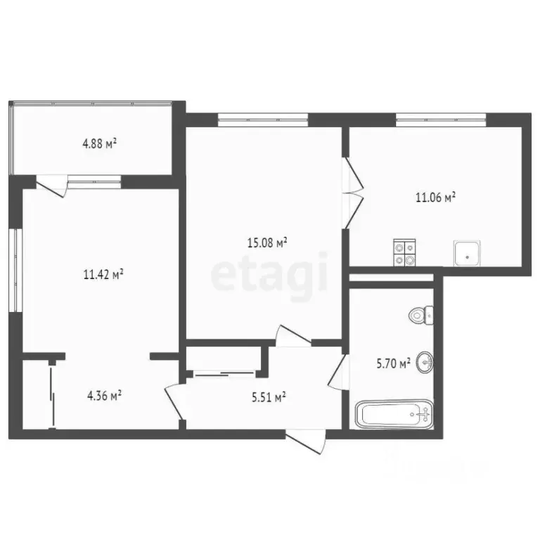 1-к кв. Ставропольский край, Пятигорск Школьная ул. (64.0 м) - Фото 2