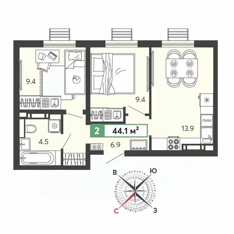 2-к кв. Пензенская область, Пензенский район, Засечный сельсовет, с. ... - Фото 1
