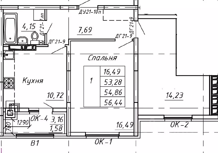 2-к кв. Курская область, Курск Соловьиная ул., 53 (54.93 м) - Фото 2