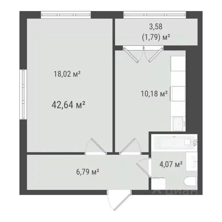 1-к кв. Сахалинская область, Южно-Сахалинск ул. Ленина (40.85 м) - Фото 0