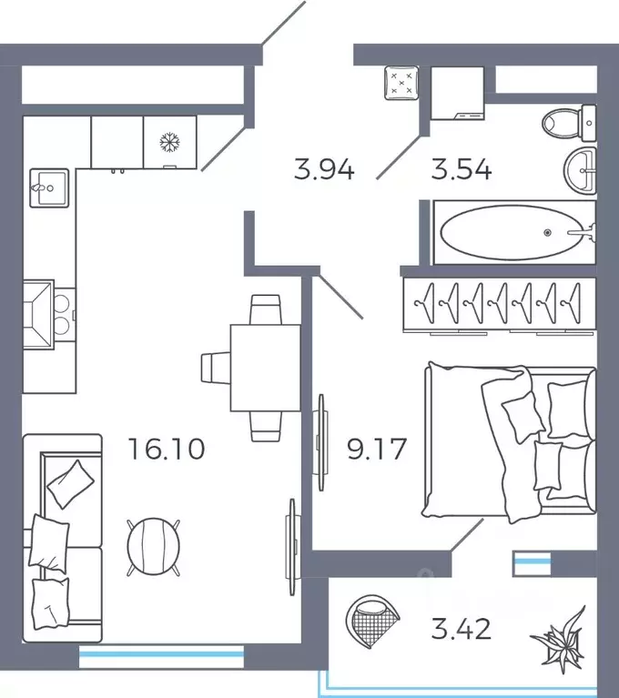 1-к кв. Самарская область, Волжский район, Лопатино с/пос, пос. ... - Фото 1