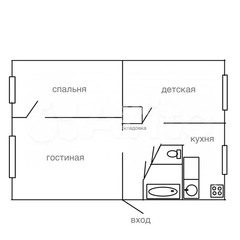 3-к. квартира, 60 м, 1/5 эт. - Фото 0