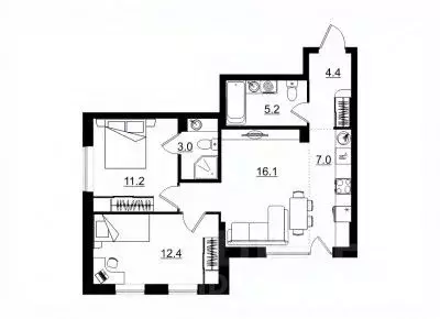 3-к кв. Кировская область, Киров ул. Ивана Попова, 7 (61.9 м) - Фото 0