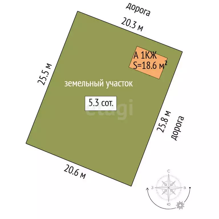 Дом в Тюмень, территория СОСН Тюменец, Яблочная улица (18.6 м) - Фото 1