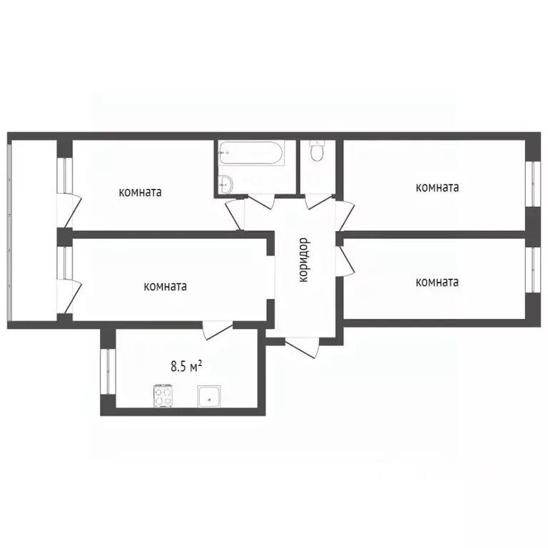 4-к кв. Воронежская область, Воронеж ул. 45-й Стрелковой Дивизии, 273 ... - Фото 2