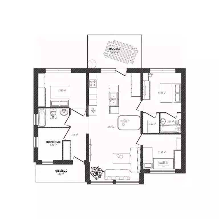 Дом в Брянская область, Брянский район, Снежское с/пос, пос. Путевка, ... - Фото 2