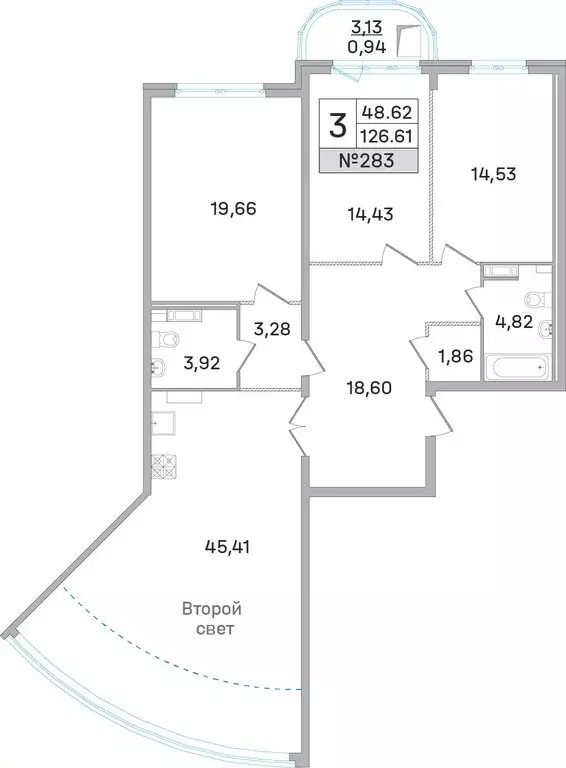3-комнатная квартира: Королёв, улица Калинина, 11 (124.3 м) - Фото 1