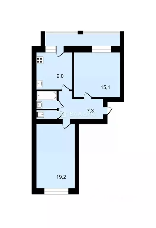 2-к кв. Вологодская область, Тотьма Северный пер., 7Б (54.0 м) - Фото 1