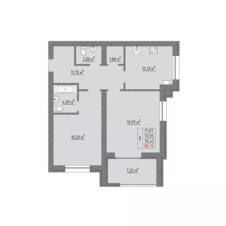 2-к кв. Ивановская область, Иваново Кооперативная ул., 3 (77.99 м) - Фото 0