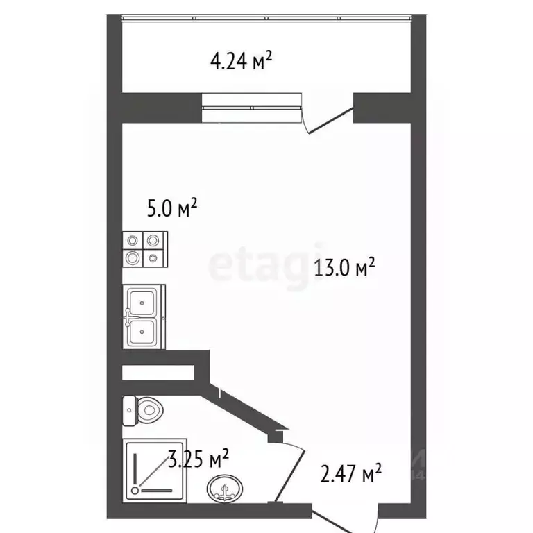 Студия Челябинская область, Челябинск ул. Петра Сумина, 18 (24.8 м) - Фото 2