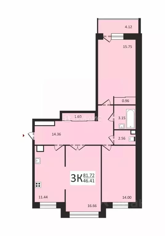 3-к кв. Нижегородская область, Нижний Новгород ул. Гоголя, 14А (87.2 ... - Фото 1