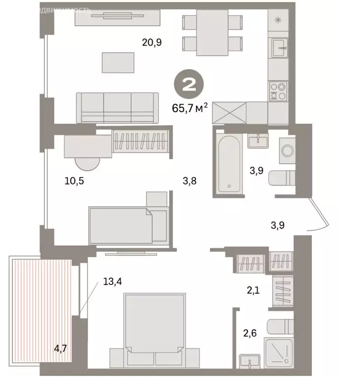 2-комнатная квартира: Екатеринбург, жилой район Сортировочный, ... - Фото 2