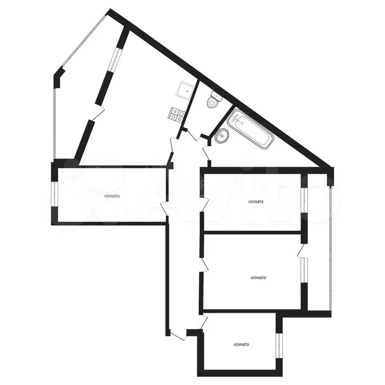 4-к. квартира, 92,6 м, 8/9 эт. - Фото 0