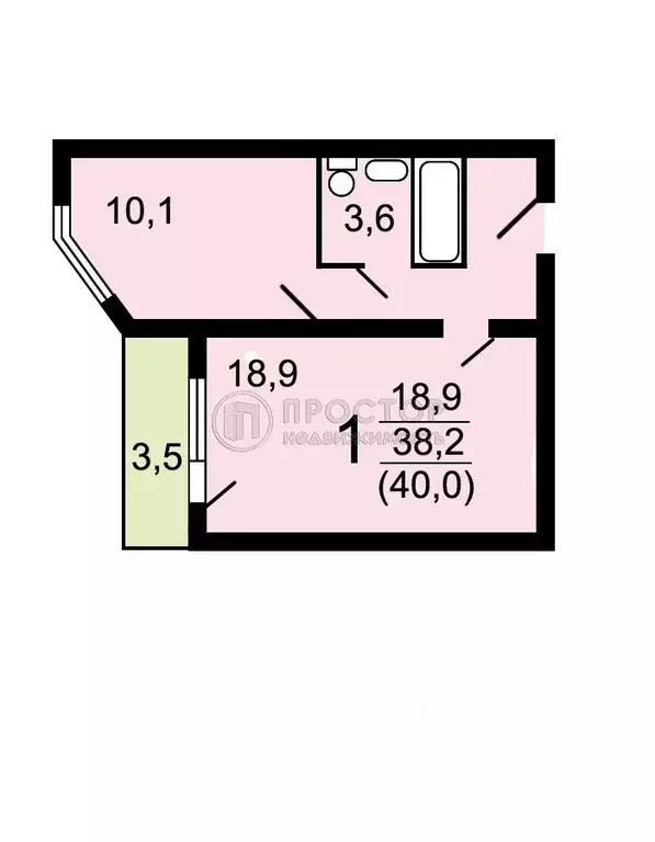 1-к кв. Московская область, Балашиха Изумрудный кв-л, 9 (40.0 м) - Фото 1