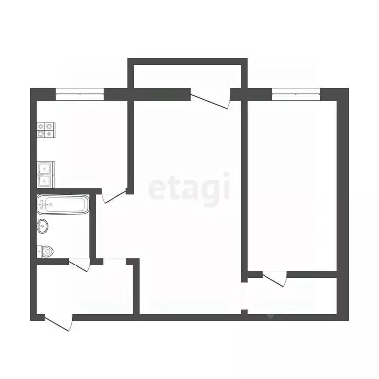 2-к кв. Тюменская область, Тюмень Одесская ул., 43 (45.7 м) - Фото 2