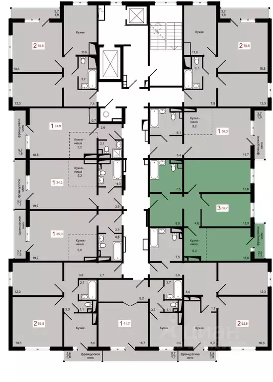 3-к кв. Красноярский край, Красноярск Пашенный мкр,  (65.7 м) - Фото 1