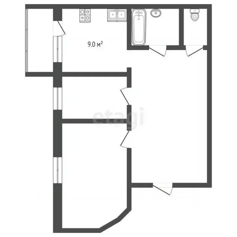 2-к кв. Вологодская область, пос. Майский ул. Ягодная, 40 (53.4 м) - Фото 2