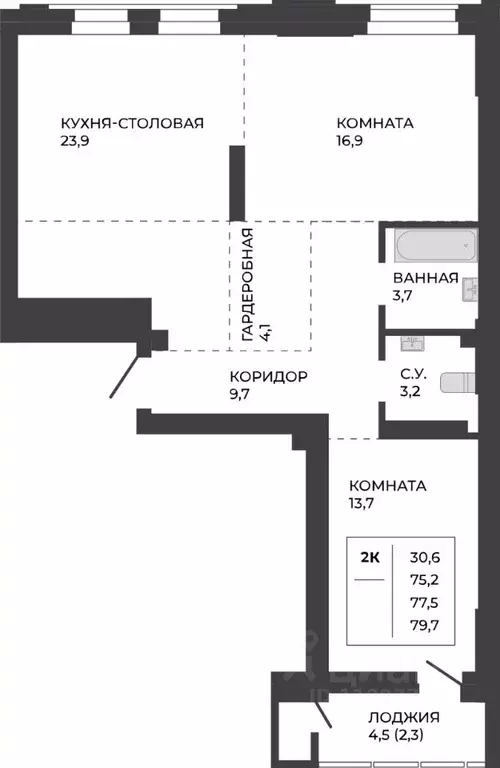 2-к кв. Алтайский край, Барнаул тракт Павловский, 251Б (77.5 м) - Фото 1