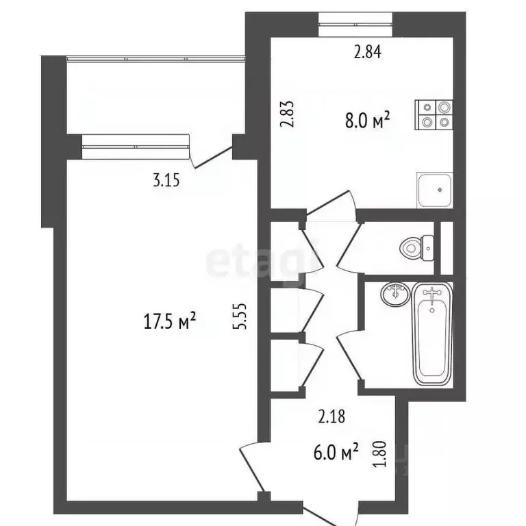 1-к кв. Ямало-Ненецкий АО, Новый Уренгой Дружба мкр, 2/6 (36.4 м) - Фото 1