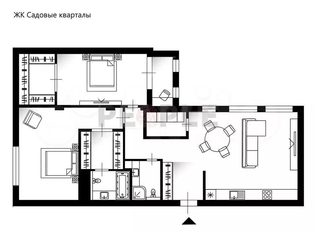 3-к. квартира, 120 м, 13/15 эт. - Фото 1