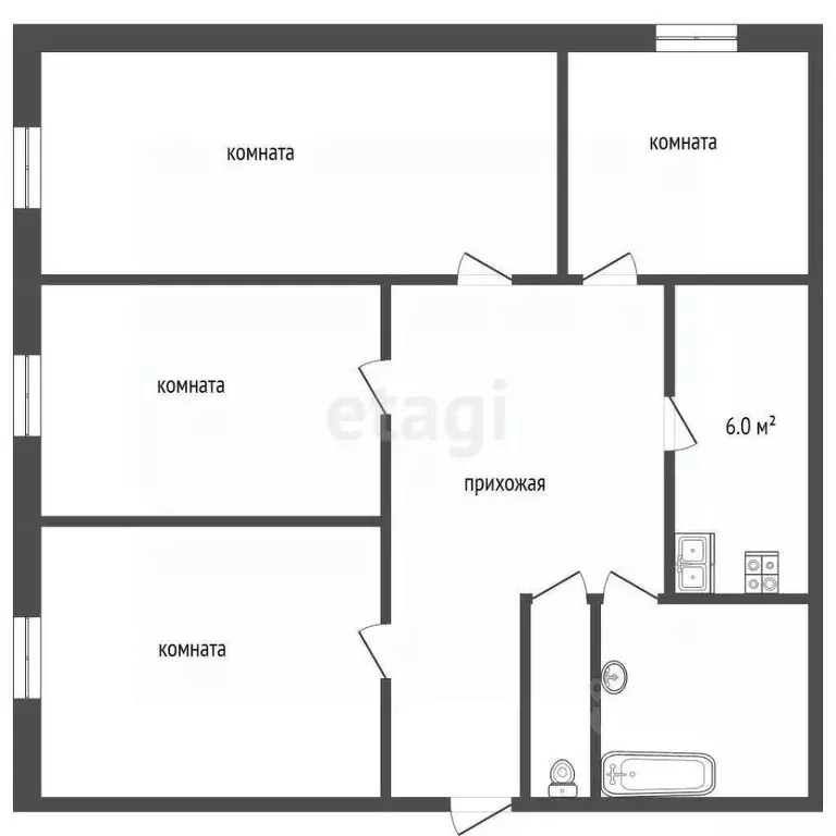 4-к кв. Татарстан, Менделеевск Юбилейная ул., 5 (60.3 м) - Фото 1