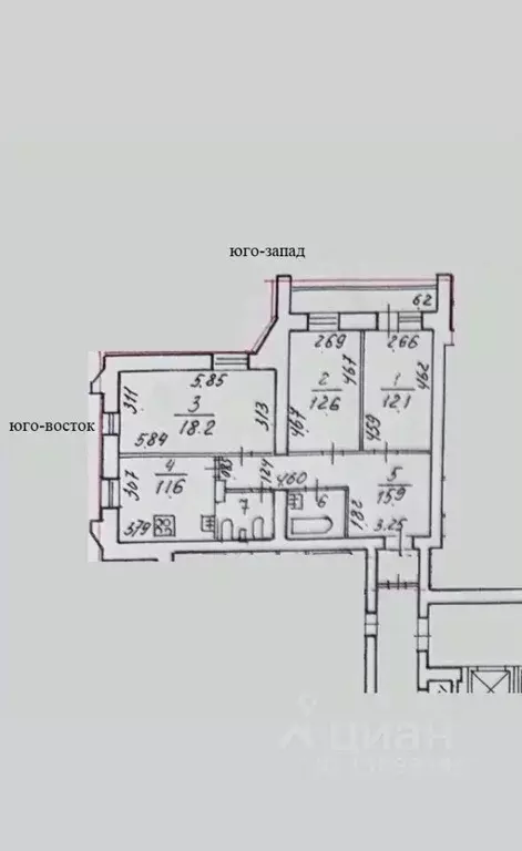 3-к кв. Санкт-Петербург Шлиссельбургский просп., 13 (79.2 м) - Фото 2
