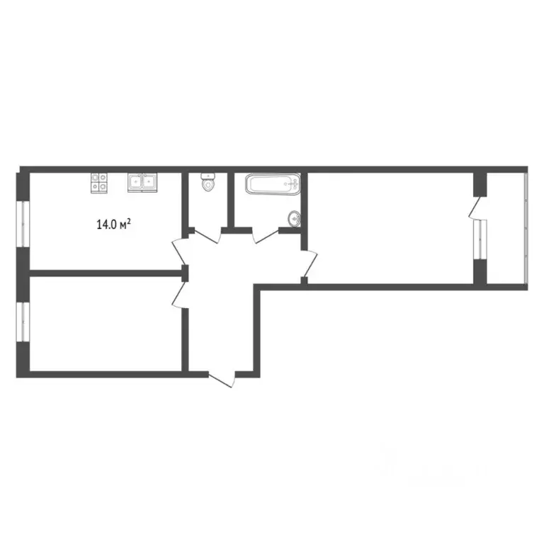 2-к кв. Тюменская область, Тюмень Ставропольская ул., 97 (54.3 м) - Фото 2