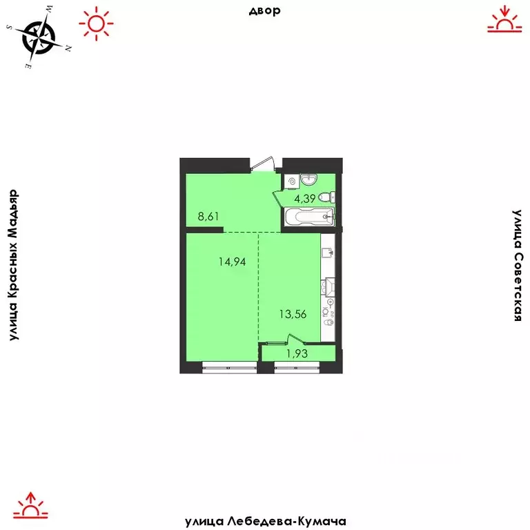 1-к кв. Иркутская область, Иркутск Советская ул., 31/2 (43.43 м) - Фото 0
