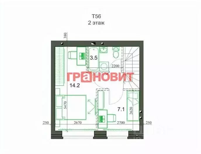 Таунхаус, 54.1 м - Фото 1