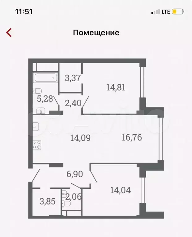 3-к. квартира, 83 м, 14/30 эт. - Фото 0