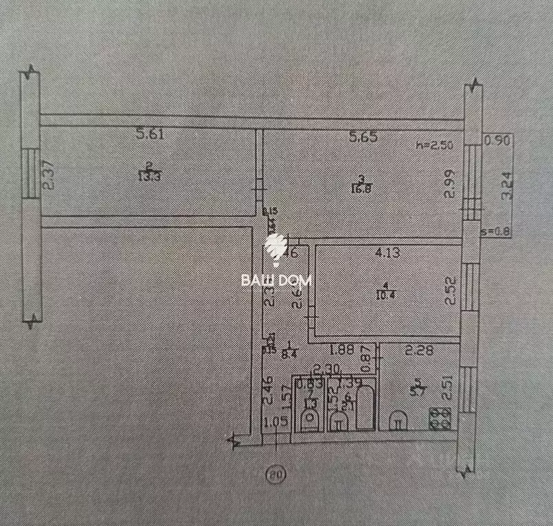 3-к кв. Брянская область, Фокино ул. Карла Маркса, 3Б (57.0 м) - Фото 1